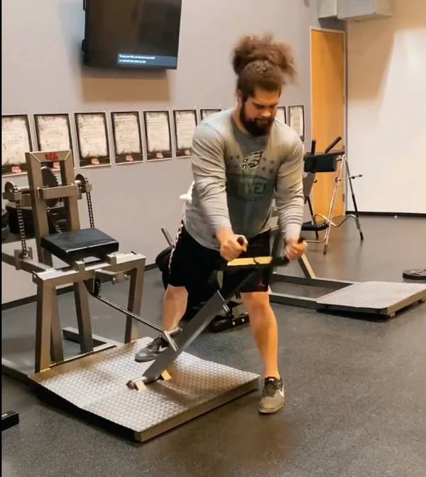 Isaac Seumalo training at Sport Science Lab
