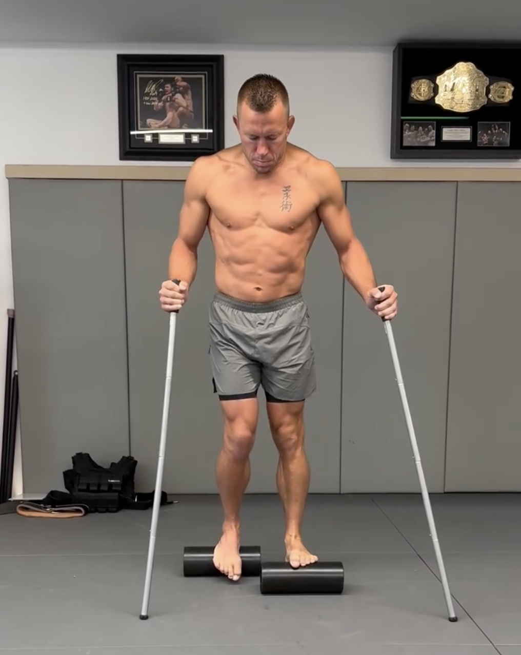 Professional athlete training with SSL equipment